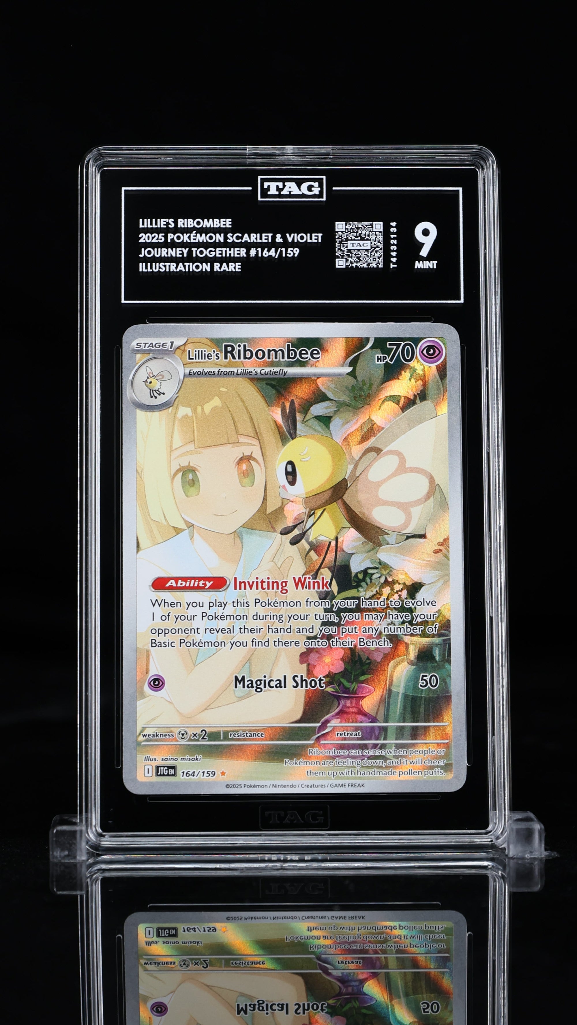 Lillie's Ribombee Illustration Rare 2025 Pokémon Scarlet & Violet TAG 9 MINT