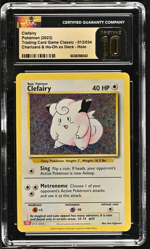 Clefairy Pokemon (2023) 013/034 Charizard & Ho-Oh ex Deck, Holo 2023 Trading Card Game Classic CGC Pristine 10