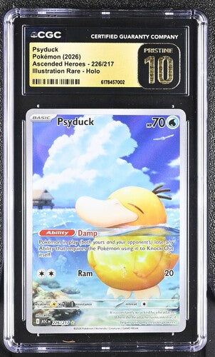Psyduck #226 Illustration Rare, Holo 2026 Ascended Heroes CGC Pristine 10