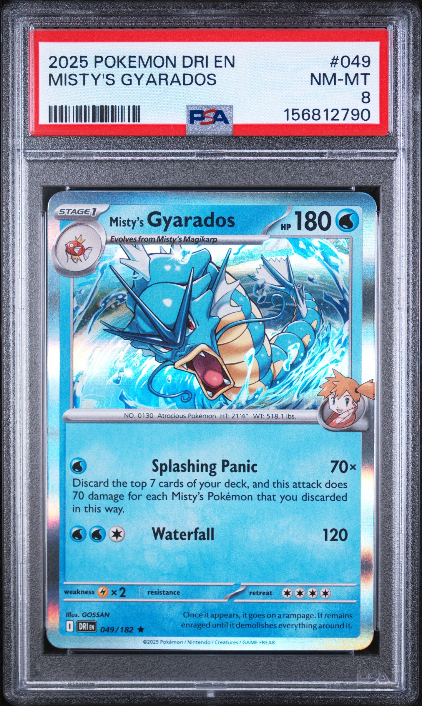 Misty'S Gyarados Pokemon Dri En-Destined Rivals 049 NM PSA 8