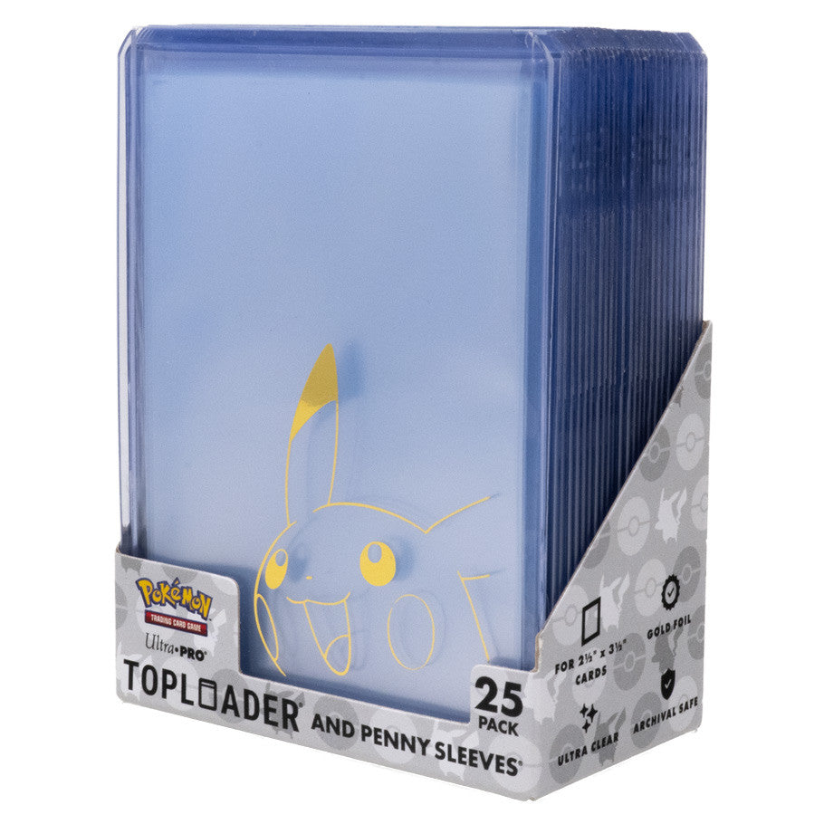 Ultra PRO - Pikachu Toploader and Penny Sleeves Combo Pack for the Pokémon Trading Card Game (25 Pack)