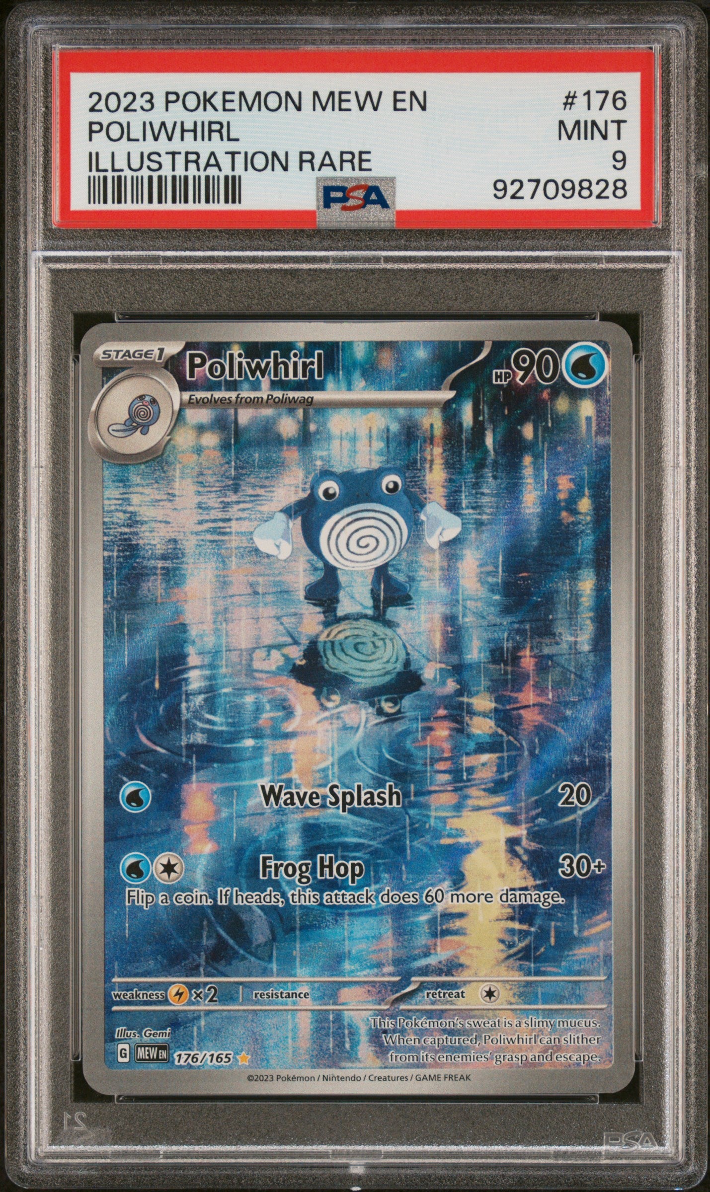 Poliwhirl Illustration Rare Pokemon Mew En-151 176 NM PSA 9