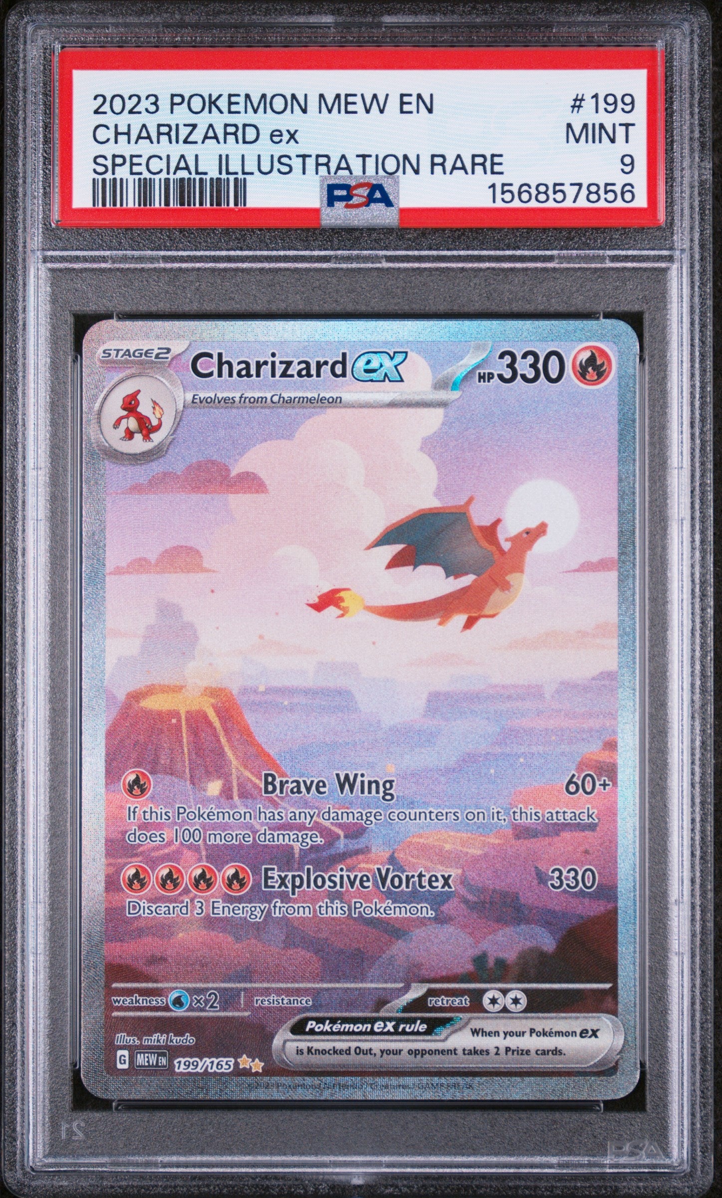 Charizard Ex Special Illustration Rare Pokemon Mew En-151 199 NM PSA 9