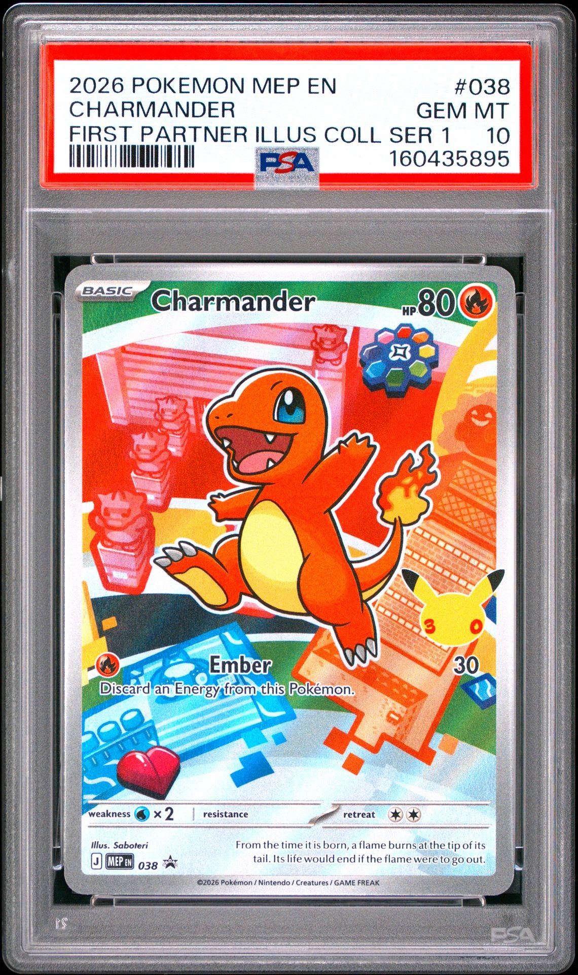 CHARMANDER FIRST PARTNER ILLUS COLL SER 1 2026 POKEMON MEP EN-ME BLACK STAR PROMO PSA GEM MT 10