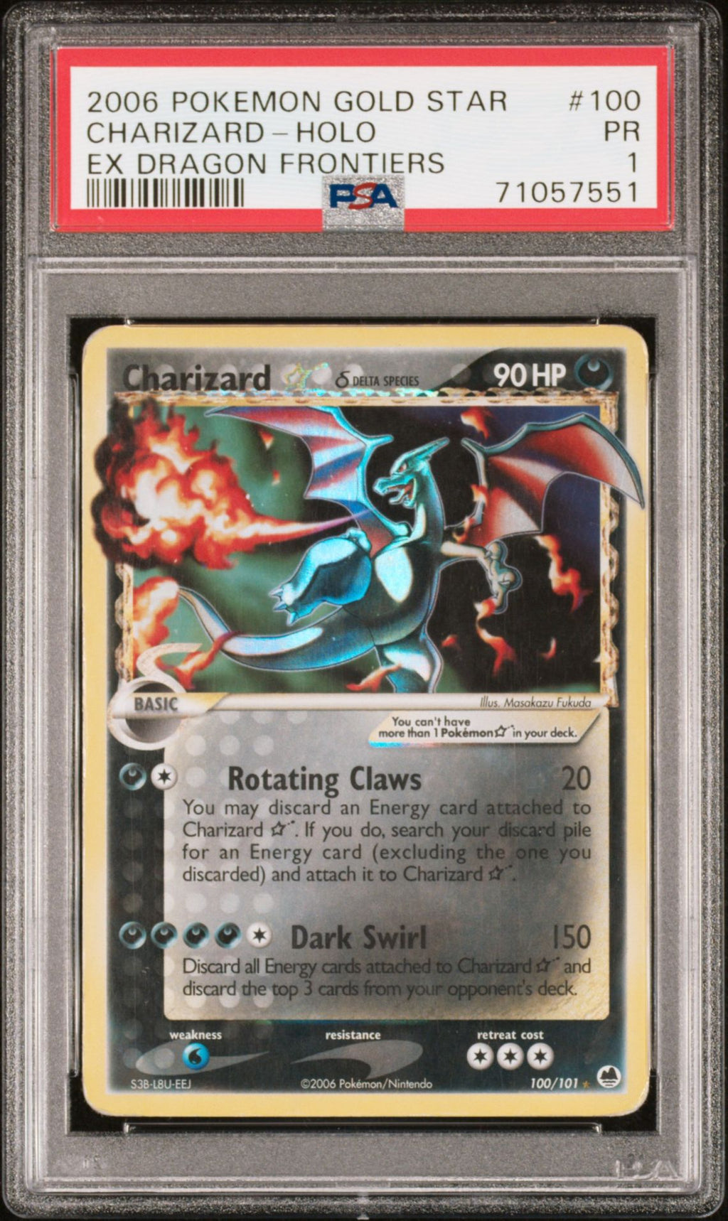 CHARIZARD-HOLO EX DRAGON FRONTIERS 2006 POKEMON EX DRAGON FRONTIERS PSA PR 1