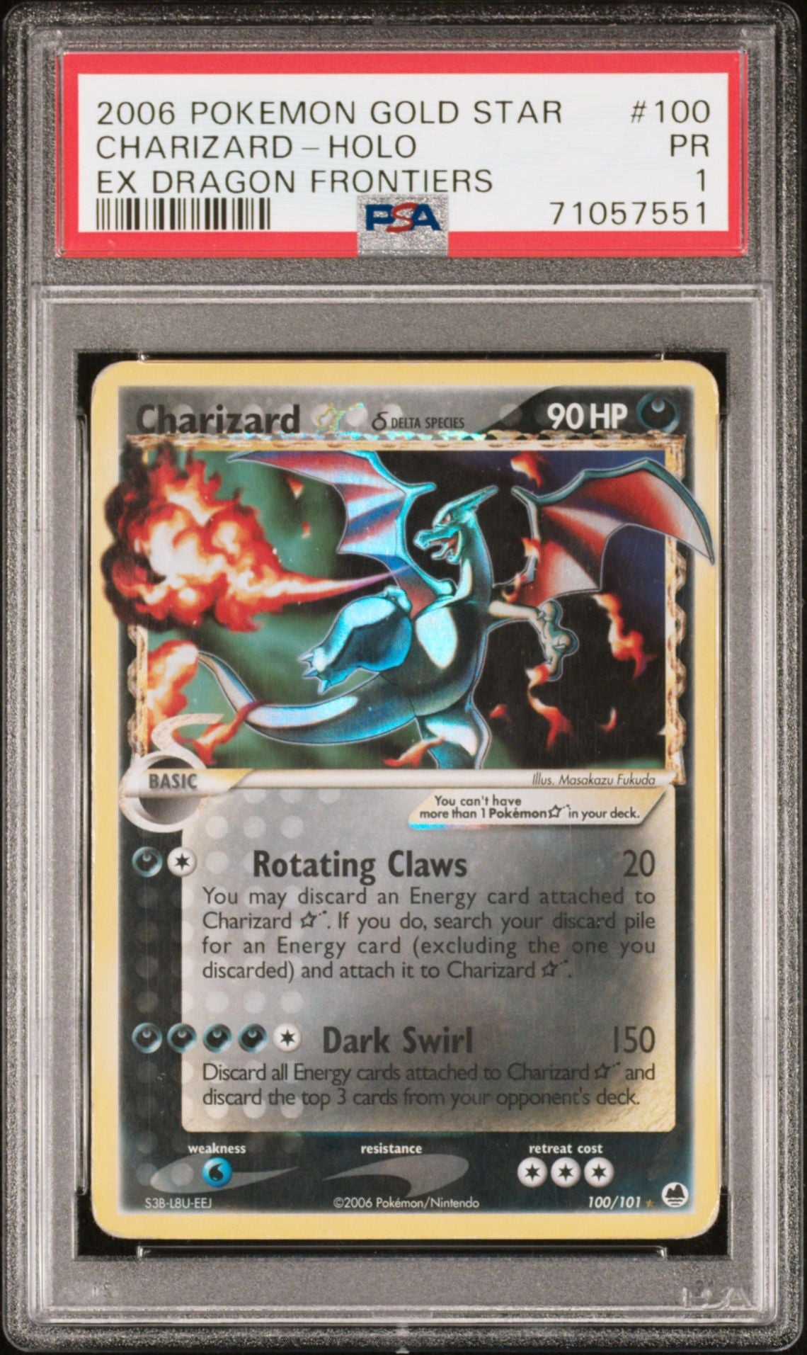CHARIZARD-HOLO EX DRAGON FRONTIERS 2006 POKEMON EX DRAGON FRONTIERS PSA PR 1