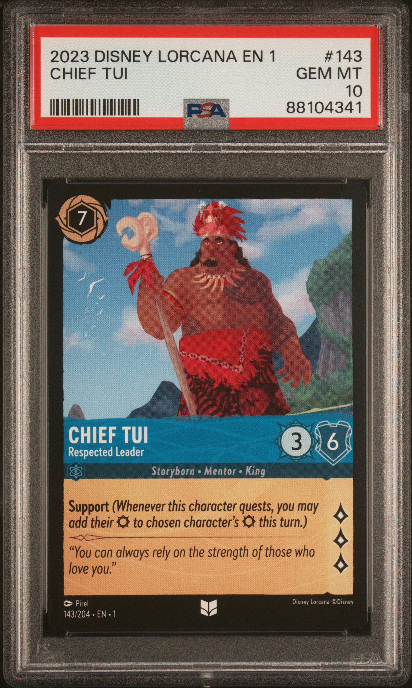 Chief Tui Disney Lorcana En 1-The First Chapter 143 NM PSA 10