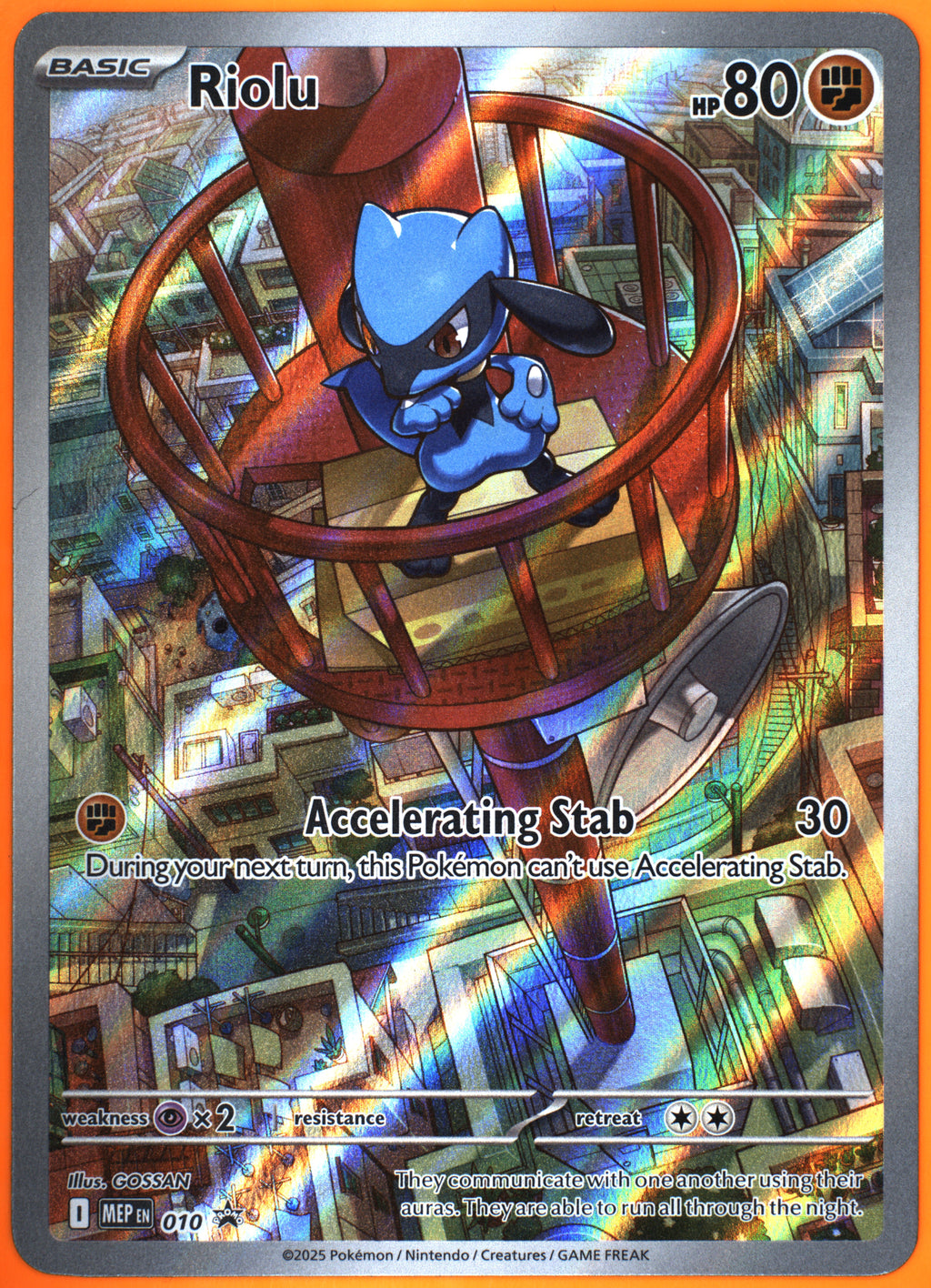 Riolu Holo 2025 Pokémon Mega Evolution Black Star Promos TAG 9 MINT