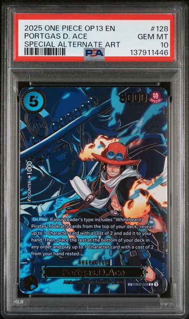 Portgas D. Ace Special Alternate Art 2025 OP13 PSA 10