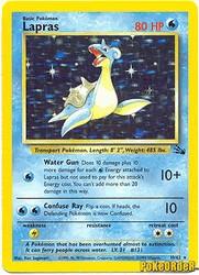 1999 Pokemon Fossil Unlimited #10 Lapras HOLO R BVG 8.5