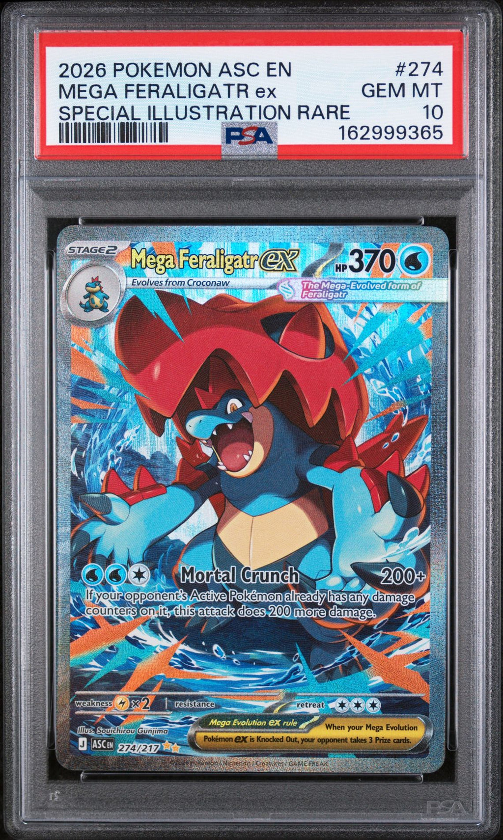 MEGA FERALIGATR ex SPECIAL ILLUSTRATION RARE 2026 POKEMON ASC EN-ASCENDED HEROES PSA GEM MT 10