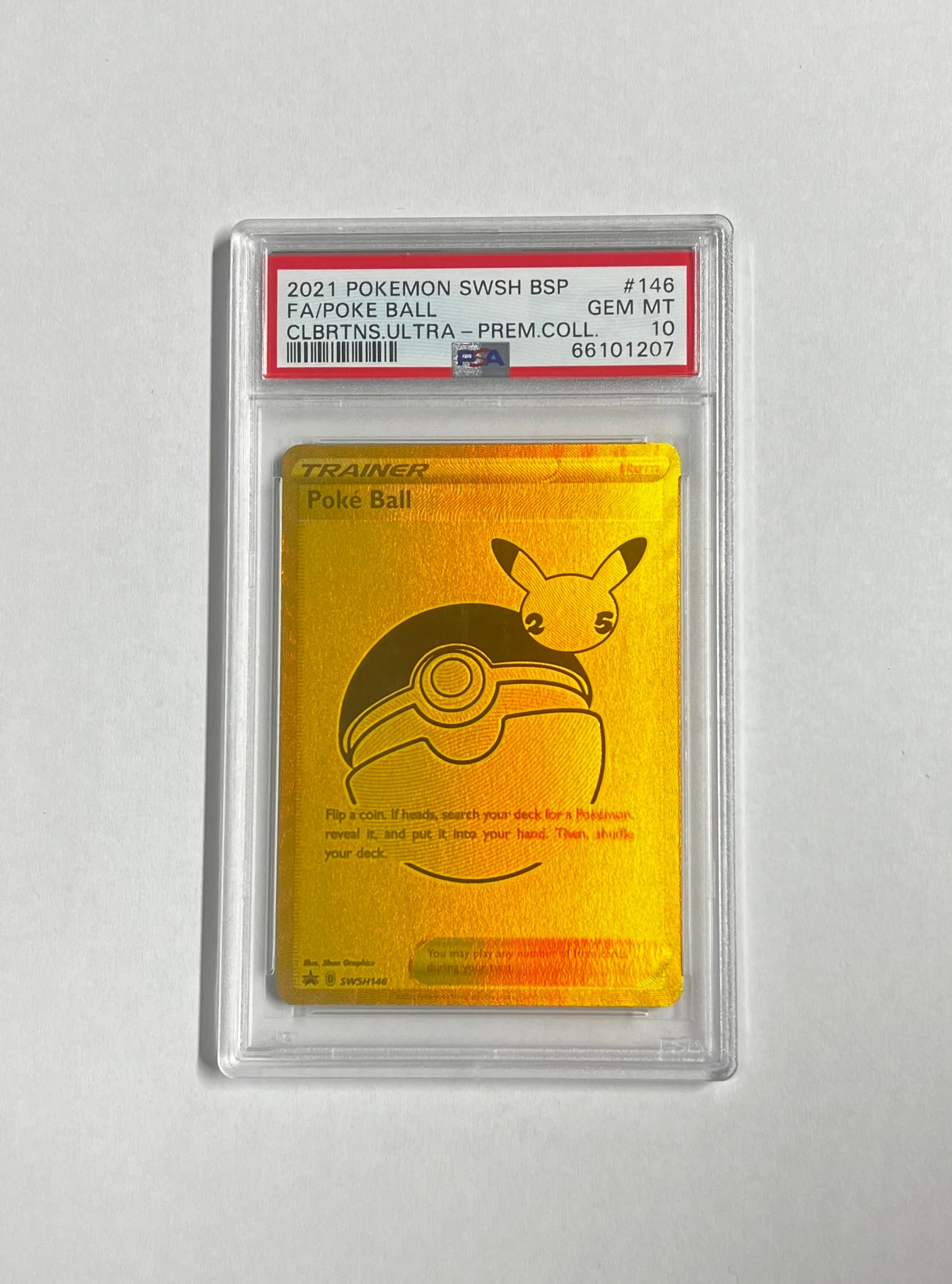 FA/POKE BALL CLBRTNS.ULTRA-PREM.COLL. 2021 POKEMON SWSH BLACK STAR PROMO PSA GEM MT 10