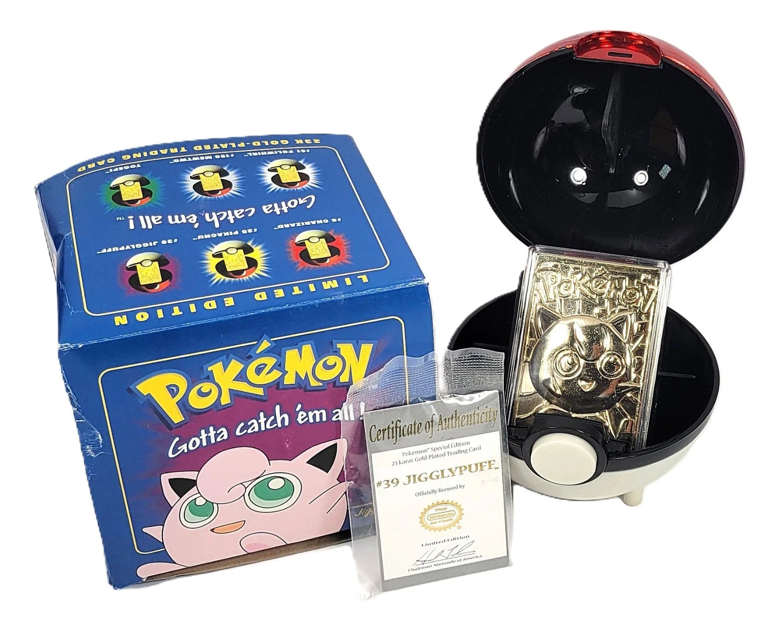 Pokémon 23K Gold-Plated Limited Edition Trading Card Jigglypuff Box