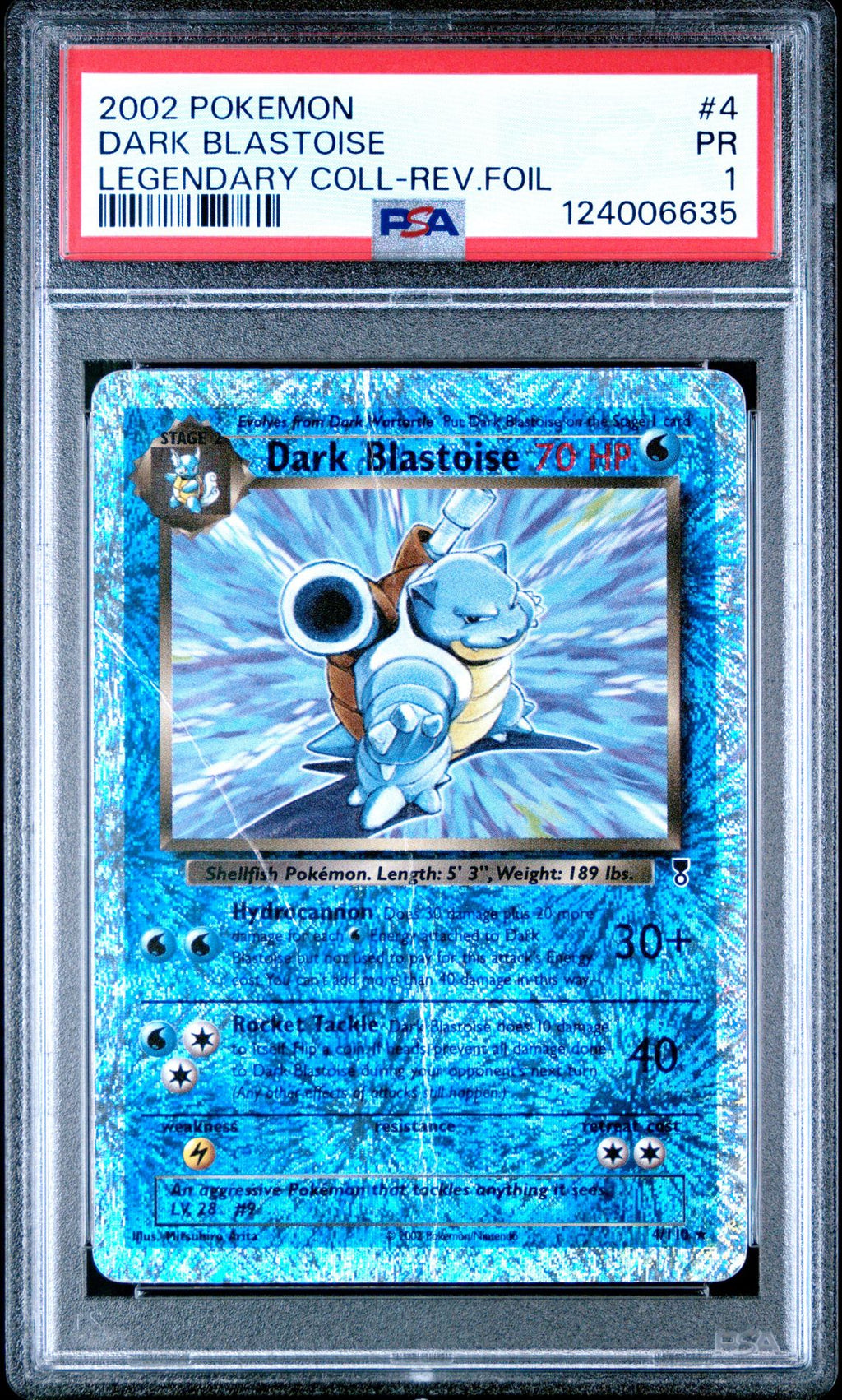 DARK BLASTOISE LEGENDARY COLL-REV.FOIL 2002 POKEMON LEGENDARY COLLECTION PSA PR 1