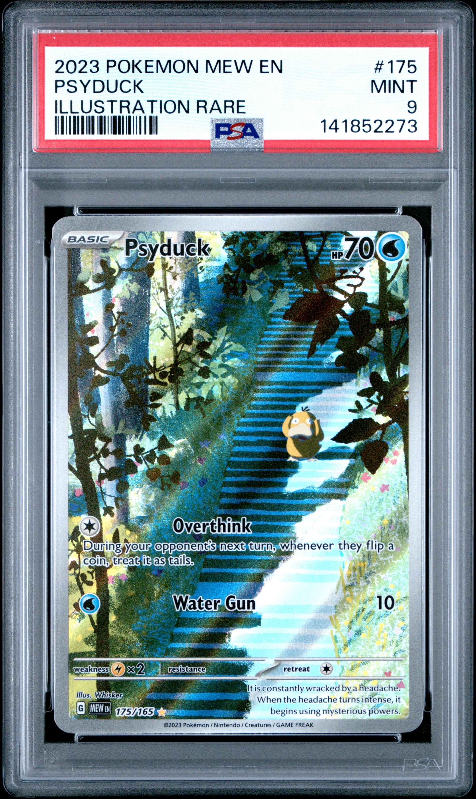 Psyduck Illustration Rare Pokemon Mew En-151 175 NM PSA 9