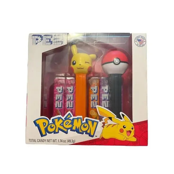 Pokemon Pikachu + Poke Ball 2 Pack Pez Dispenser & Candy Gift Set New Sealed Box