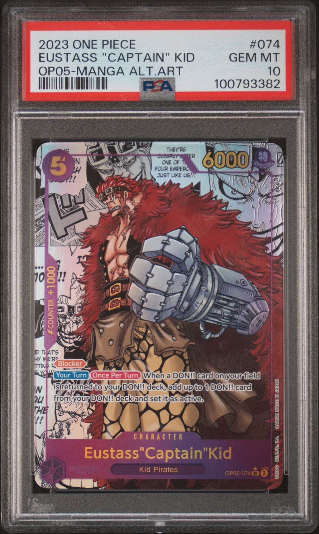 Eustass "Captain" Kid Manga Alternate Art One Piece Op05 PSA 10