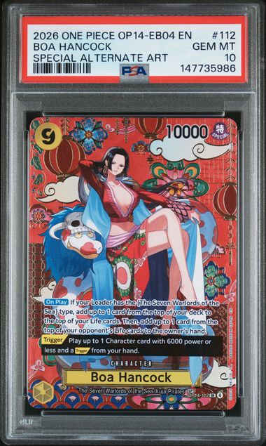 BOA HANCOCK SPECIAL ALTERNATE ART 2026 ONE PIECE OP14-EB04-THE AZURE SEA'S SEVEN Graded GEM MT 10