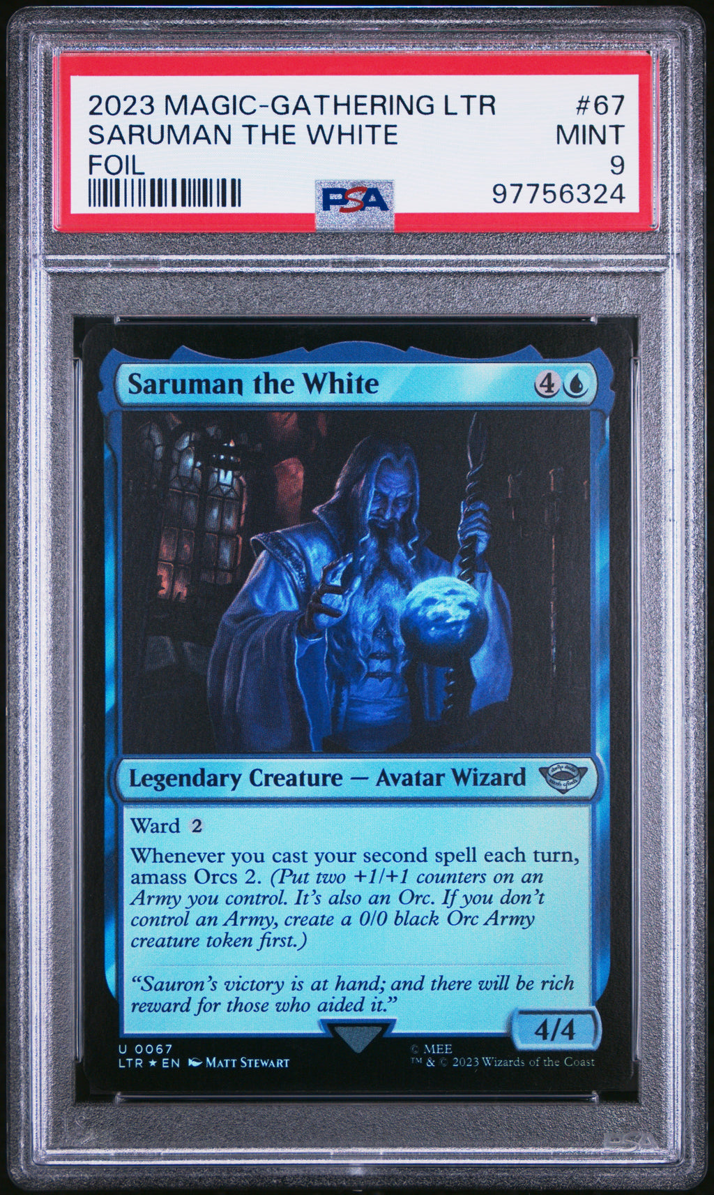 Saruman The White Foil Magic The Gathering The Lord Of The Rings PSA 9