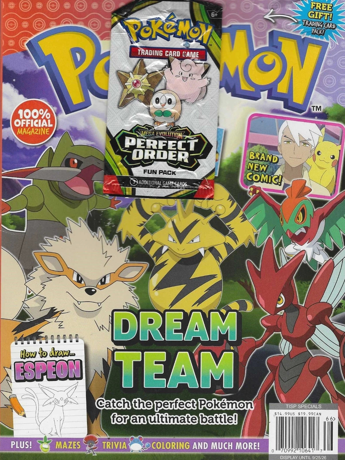 Pokemon Magazine 2026 Dream Team with SEALED Perfect Order Fun Pack Attacked NEW