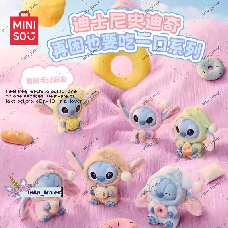 MINISO STITCH EAT SOMETHING BEFORE SLEEP SERIES VINYL FIGURE CONFIRMED BLIND BOX