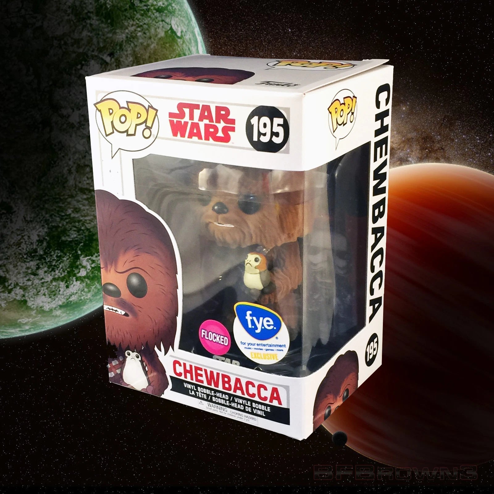 STAR WARS Funko POP! #195 CHEWBACCA (Flocked) F.Y.E. Exclusive
