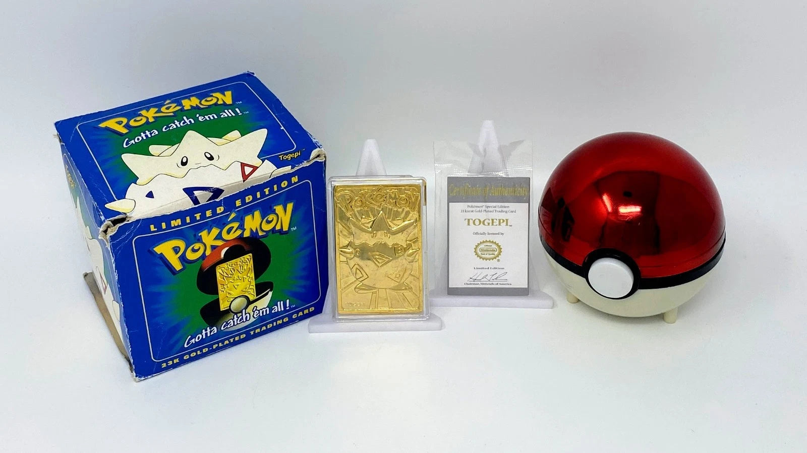 Pokémon 23K Gold-Plated Limited Edition Trading Card Togepi Box