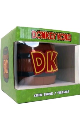 Donkey Kong DK Barrel Ceramic Coin Bank - Nintendo