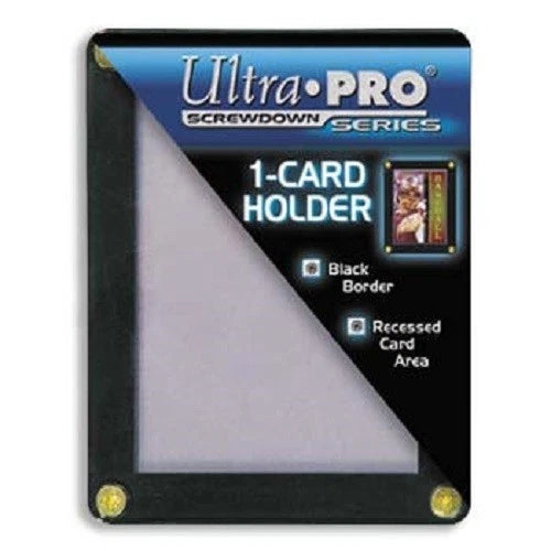 Ultra Pro 4-Screw 1-Card Black Border Screwdown Card Holder Recessed Ultra Clear