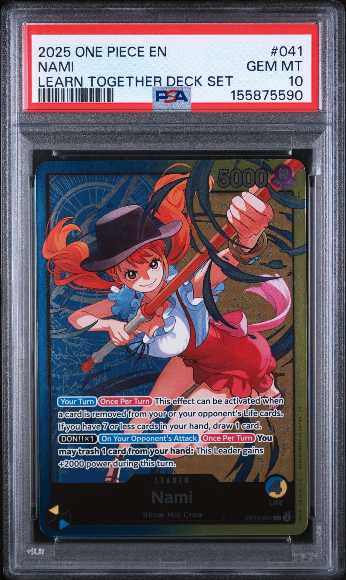 NAMI 2025 ONE PIECE LEARN TOGETHER DECK SET PSA GEM MT 10