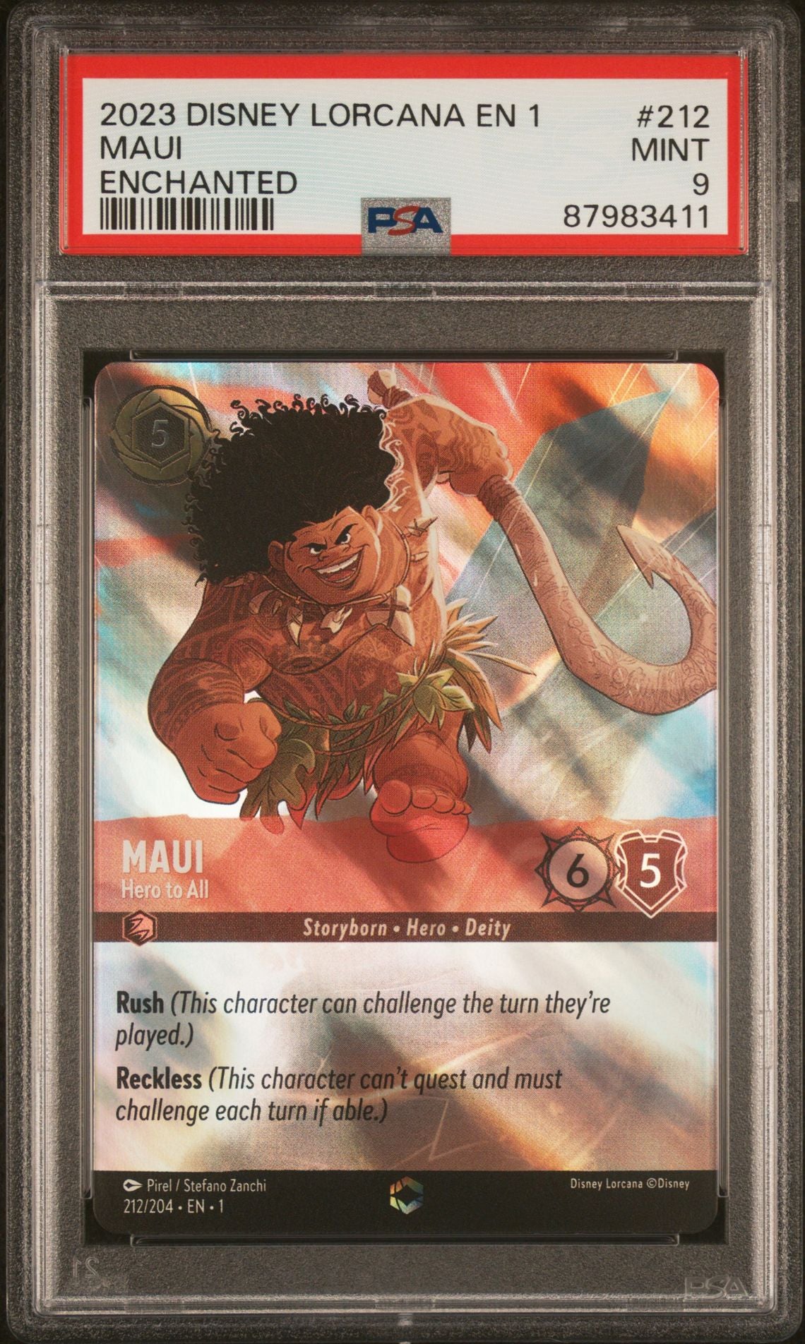 MAUI ENCHANTED 2023 DISNEY LORCANA EN 1-THE FIRST CHAPTER PSA MINT 9