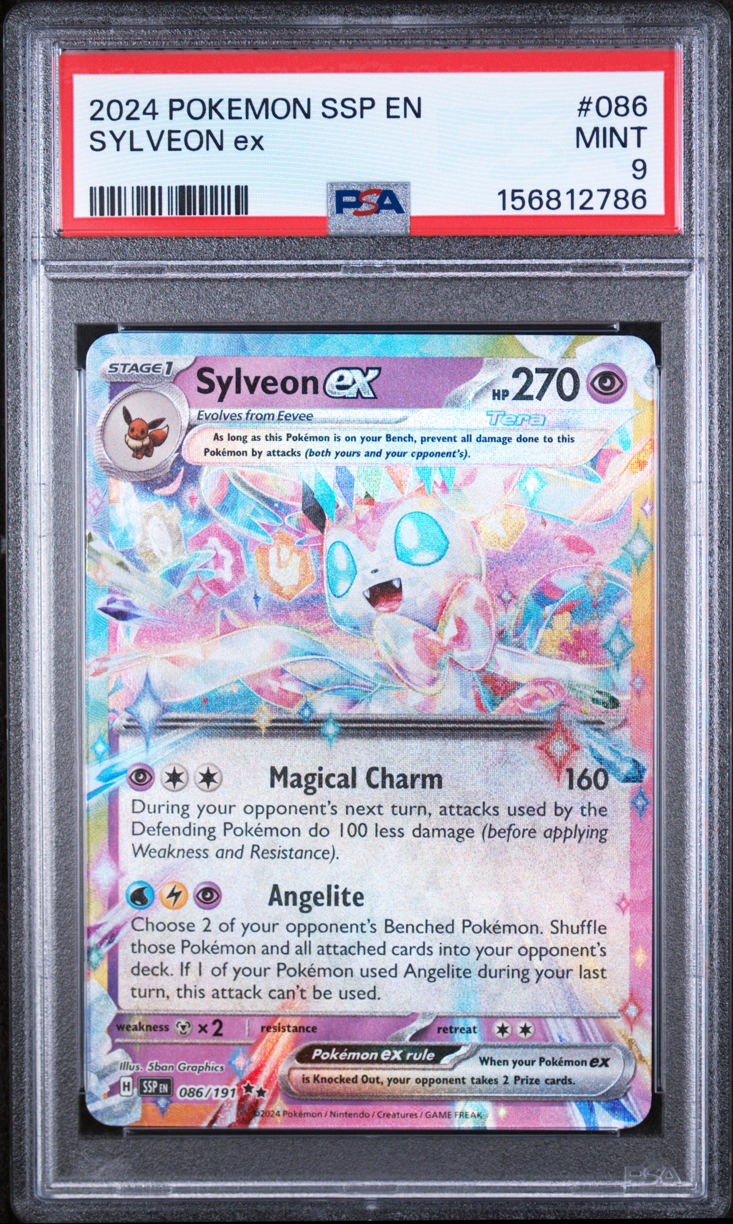 SYLVEON ex 2024 POKEMON SSP EN-SURGING SPARKS PSA MINT 9