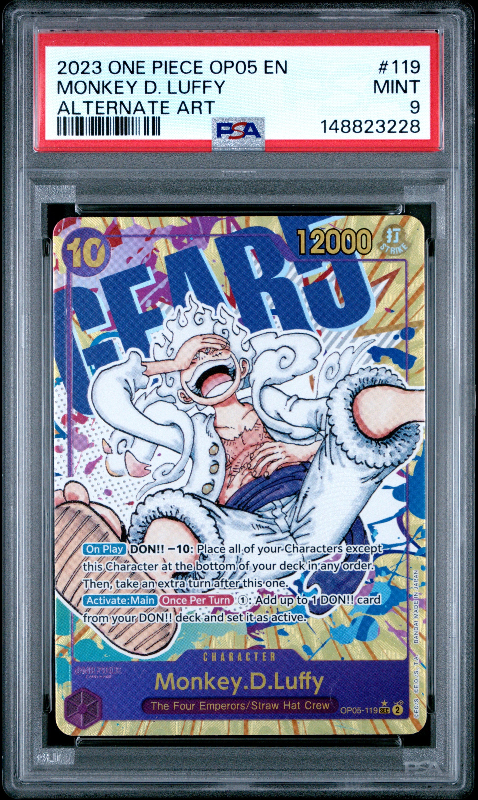 Monkey D. Luffy Alternate Art One Piece Op05-Awakening Of The New Era 119 PSA 10