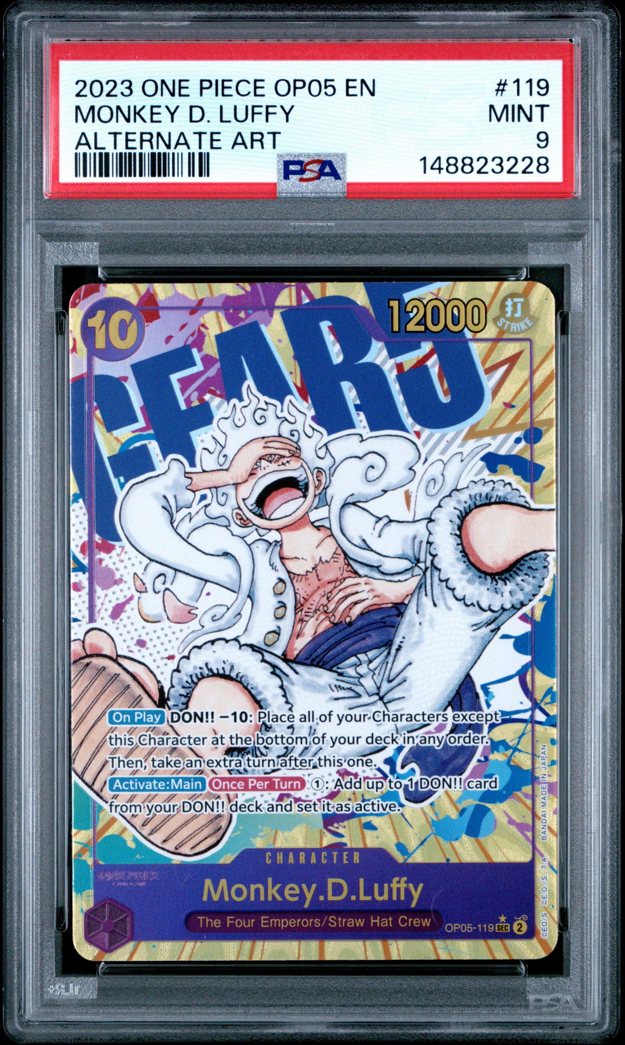 Monkey D. Luffy Alternate Art One Piece Op05-Awakening Of The New Era 119 PSA 9